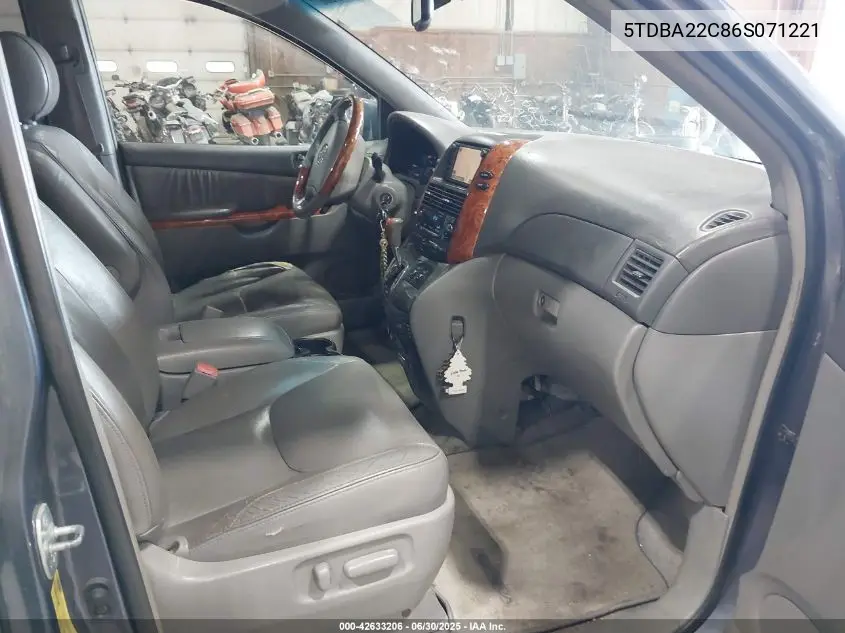 2006 Toyota Sienna Xle Limited VIN: 5TDBA22C86S071221 Lot: 42633206
