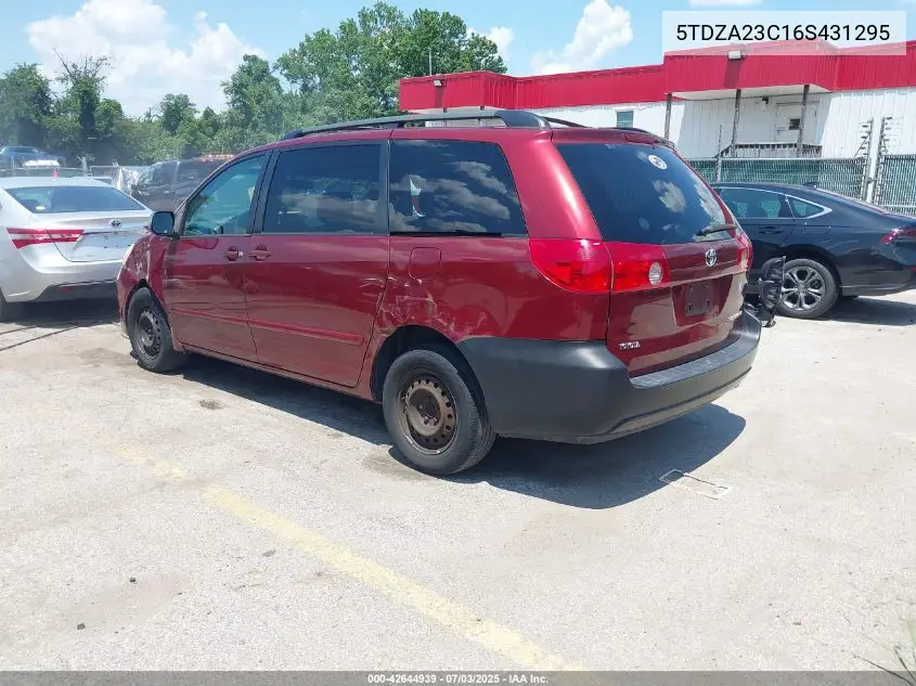 2006 Toyota Sienna Le VIN: 5TDZA23C16S431295 Lot: 42644939