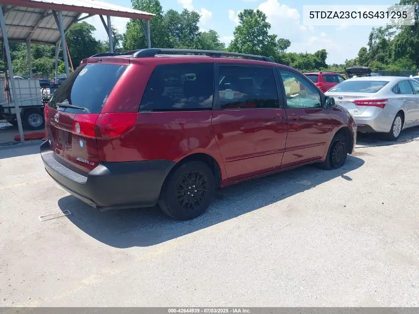 2006 Toyota Sienna Le VIN: 5TDZA23C16S431295 Lot: 42644939