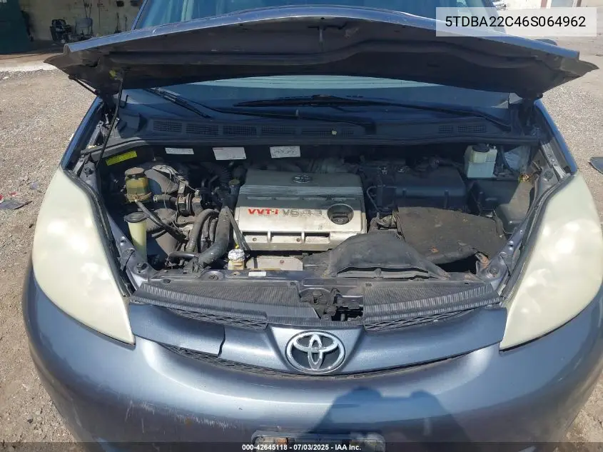 2006 Toyota Sienna Xle VIN: 5TDBA22C46S064962 Lot: 42645118