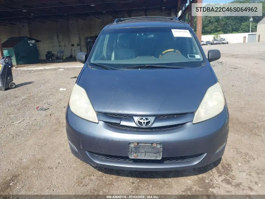 2006 Toyota Sienna Xle VIN: 5TDBA22C46S064962 Lot: 42645118