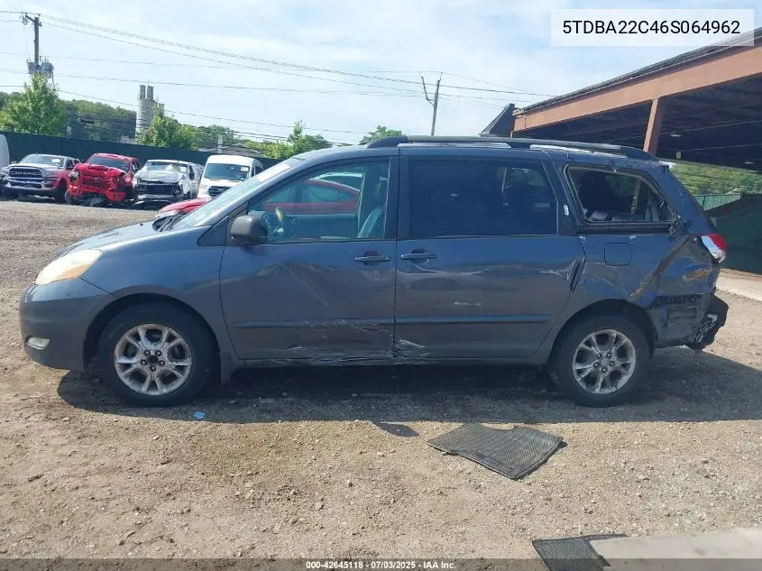 2006 Toyota Sienna Xle VIN: 5TDBA22C46S064962 Lot: 42645118
