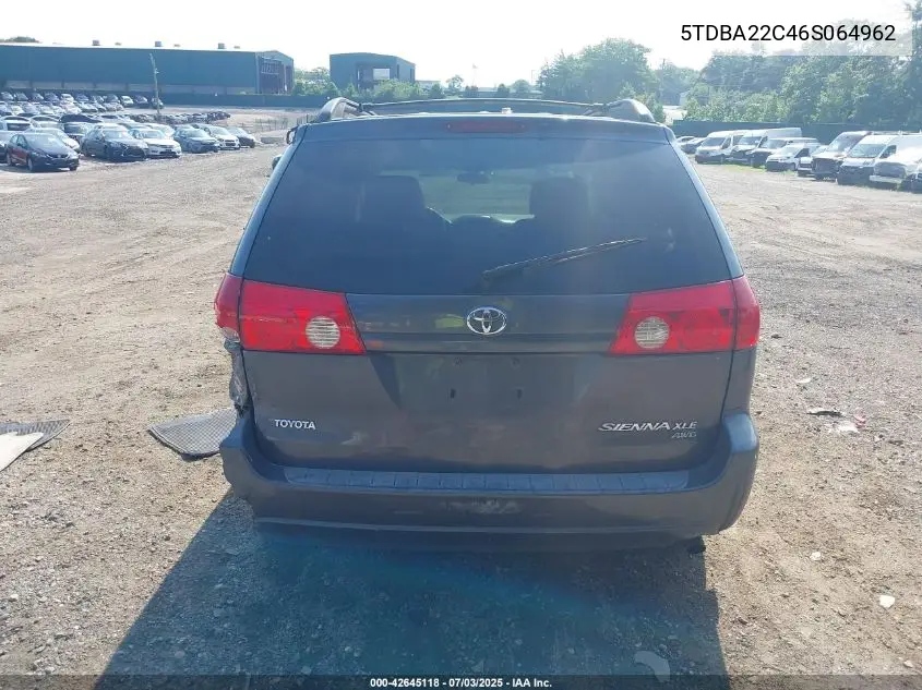2006 Toyota Sienna Xle VIN: 5TDBA22C46S064962 Lot: 42645118