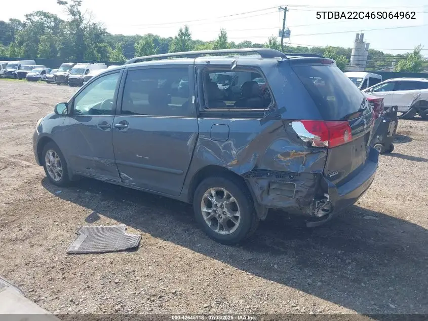 2006 Toyota Sienna Xle VIN: 5TDBA22C46S064962 Lot: 42645118