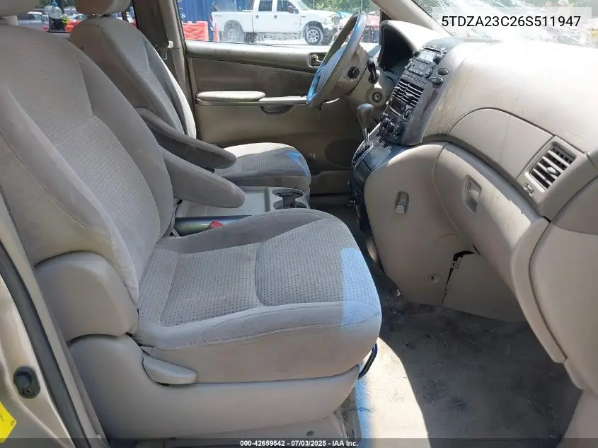 2006 Toyota Sienna Le VIN: 5TDZA23C26S511947 Lot: 42659542