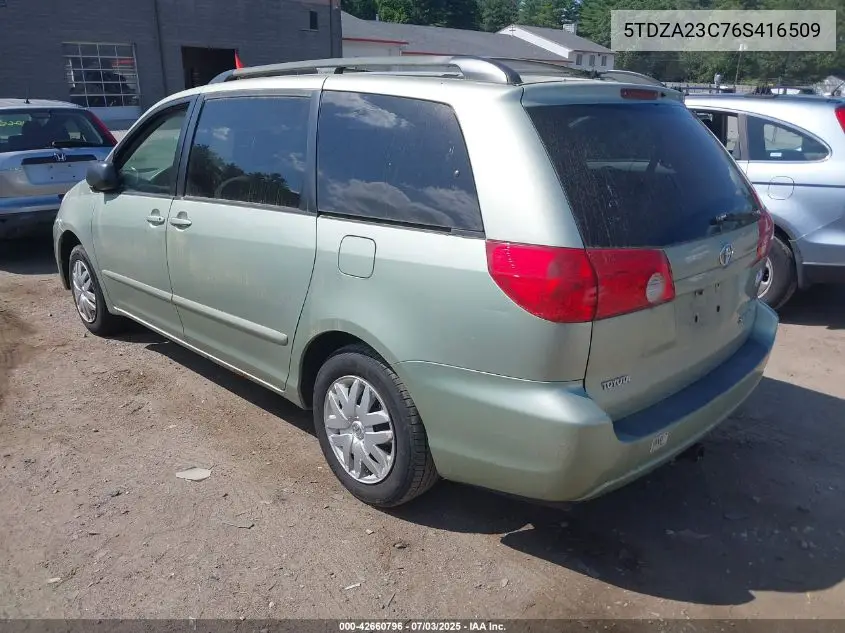 2006 Toyota Sienna Le VIN: 5TDZA23C76S416509 Lot: 42660796
