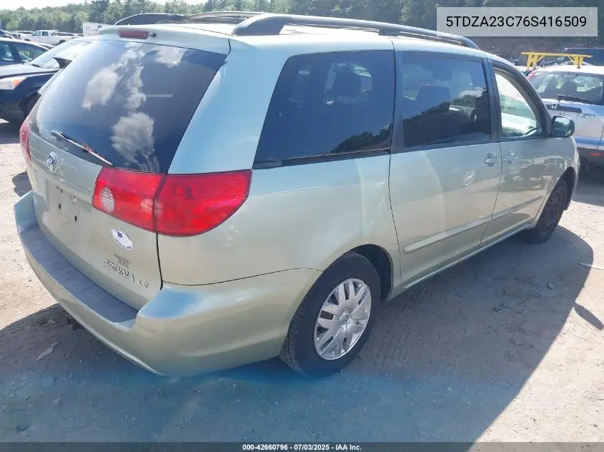 2006 Toyota Sienna Le VIN: 5TDZA23C76S416509 Lot: 42660796