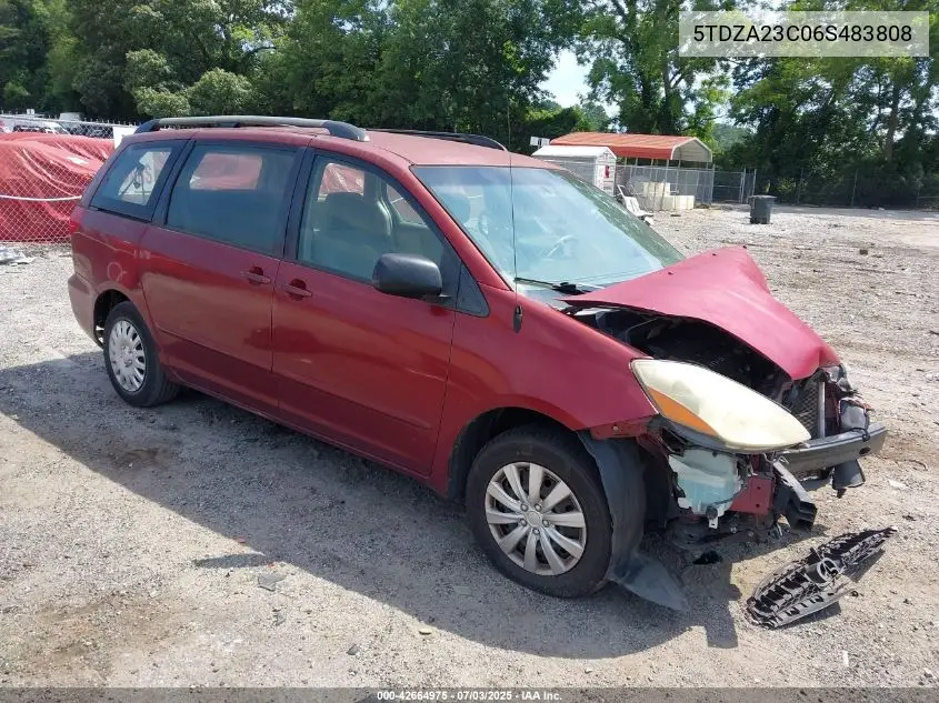 2006 Toyota Sienna Ce VIN: 5TDZA23C06S483808 Lot: 42664975