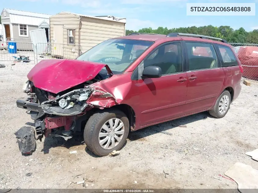 2006 Toyota Sienna Ce VIN: 5TDZA23C06S483808 Lot: 42664975