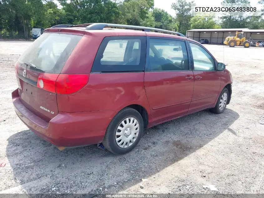 2006 Toyota Sienna Ce VIN: 5TDZA23C06S483808 Lot: 42664975