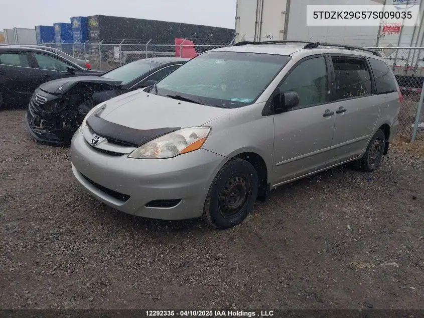 2007 Toyota Sienna Ce VIN: 5TDZK29C57S009035 Lot: 12292335