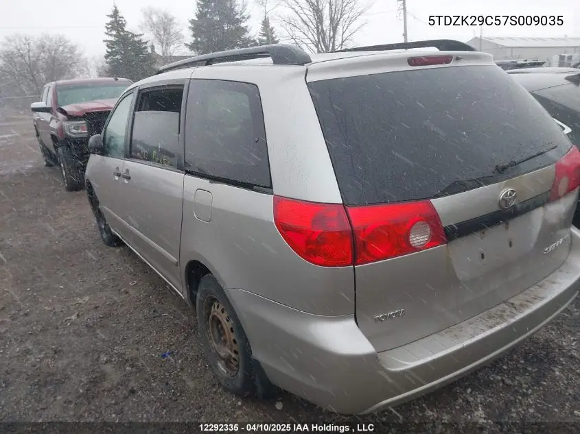 2007 Toyota Sienna Ce VIN: 5TDZK29C57S009035 Lot: 12292335