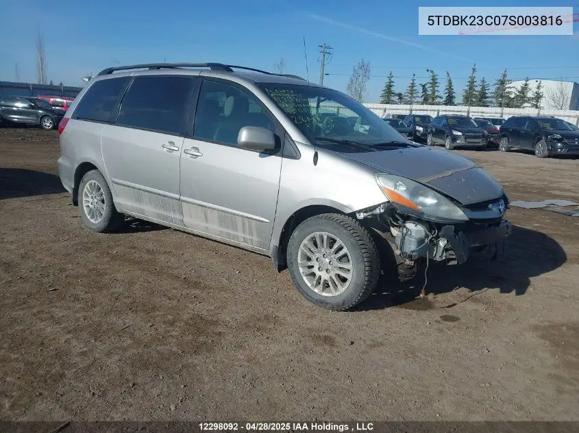 2007 Toyota Sienna Le VIN: 5TDBK23C07S003816 Lot: 12298092