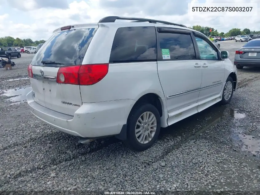 2007 Toyota Sienna VIN: 5TDZK22C87S003207 Lot: 42610848