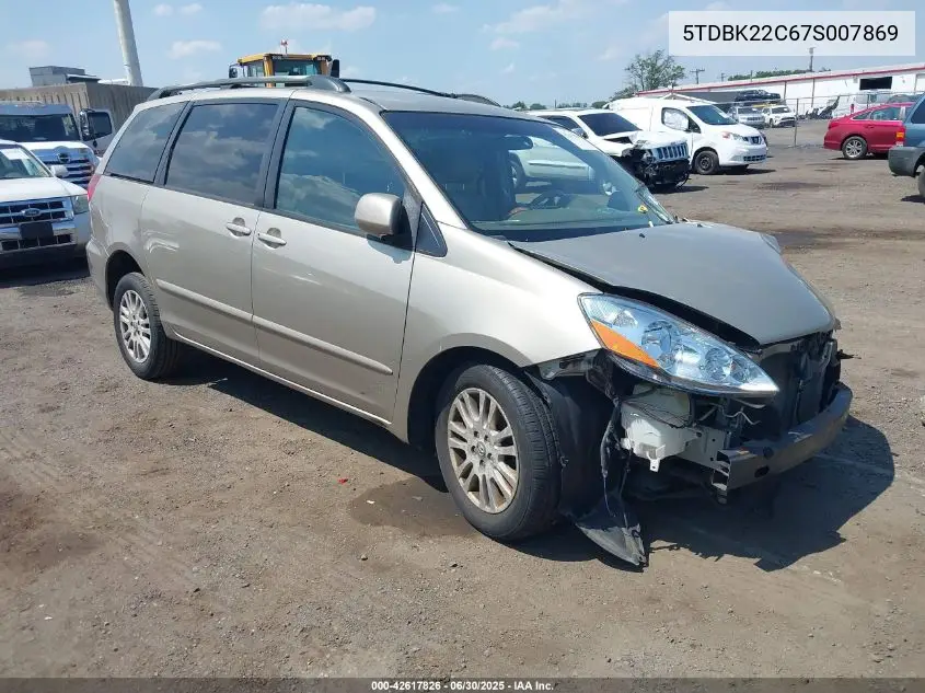 2007 Toyota Sienna Xle/Xle Limited VIN: 5TDBK22C67S007869 Lot: 42617826