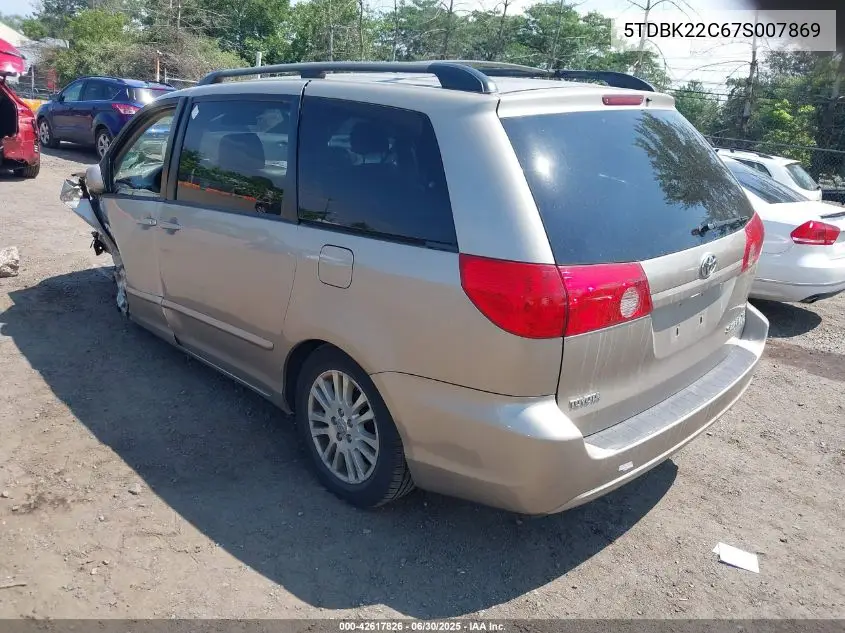 2007 Toyota Sienna Xle/Xle Limited VIN: 5TDBK22C67S007869 Lot: 42617826