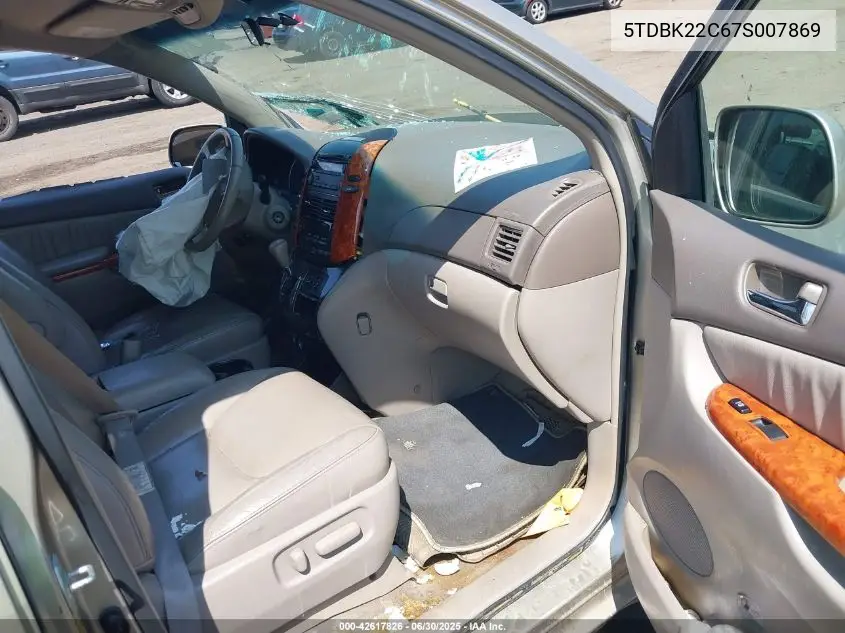 2007 Toyota Sienna Xle/Xle Limited VIN: 5TDBK22C67S007869 Lot: 42617826