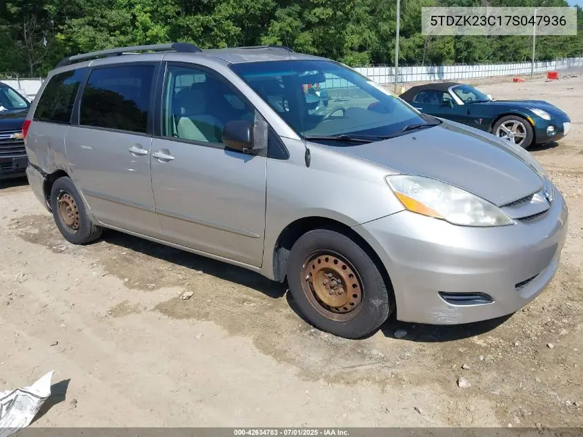 2007 Toyota Sienna Ce/Le VIN: 5TDZK23C17S047936 Lot: 42634783