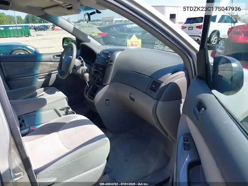2007 Toyota Sienna Ce/Le VIN: 5TDZK23C17S047936 Lot: 42634783