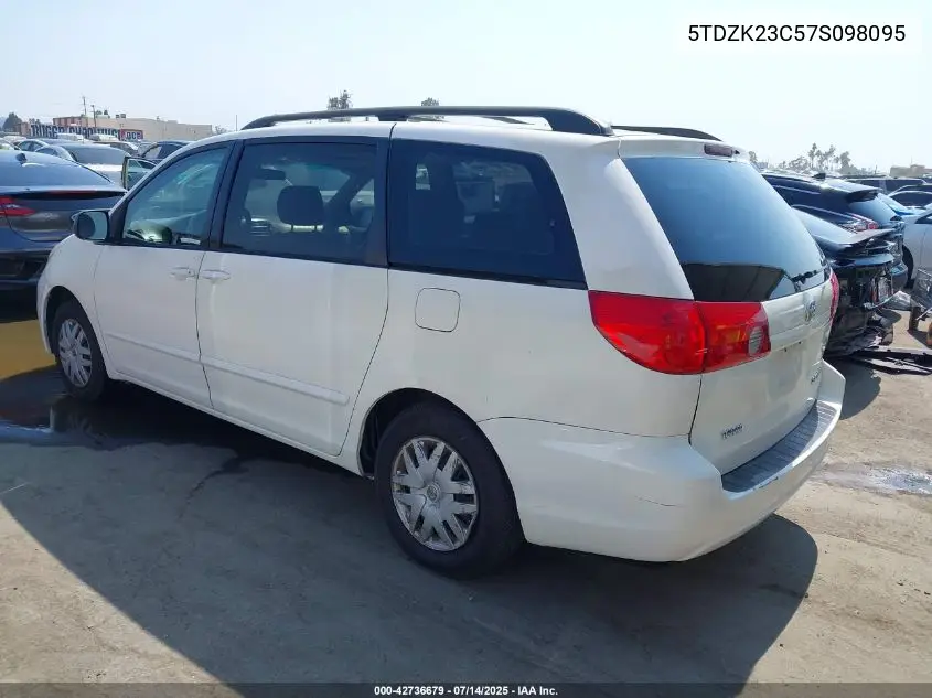 2007 Toyota Sienna Ce VIN: 5TDZK23C57S098095 Lot: 42736679
