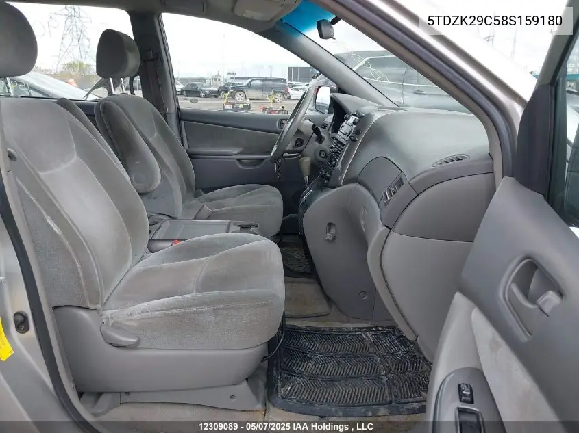 2008 Toyota Sienna VIN: 5TDZK29C58S159180 Lot: 12309089