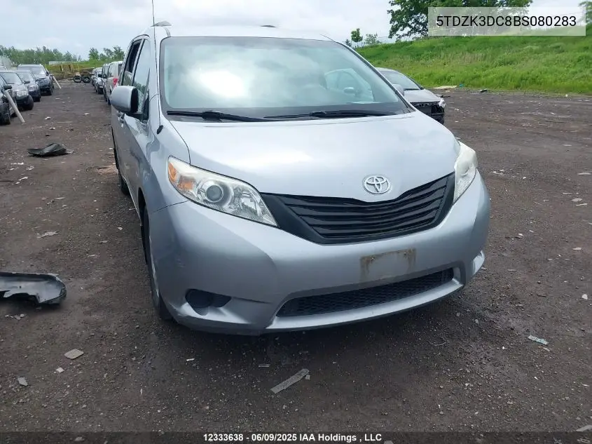 2008 Toyota Sienna VIN: 5TDZK3DC8BS080283 Lot: 12333638