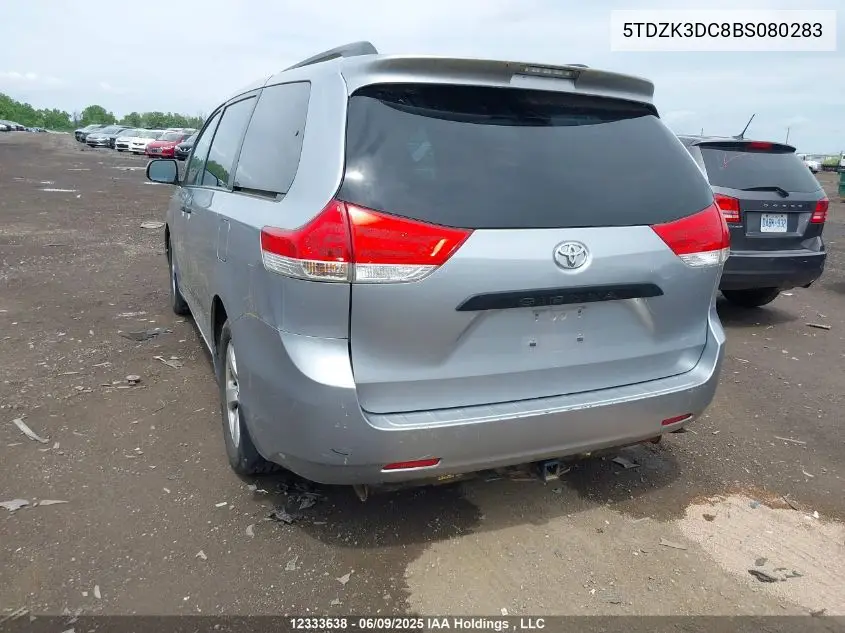 2008 Toyota Sienna VIN: 5TDZK3DC8BS080283 Lot: 12333638