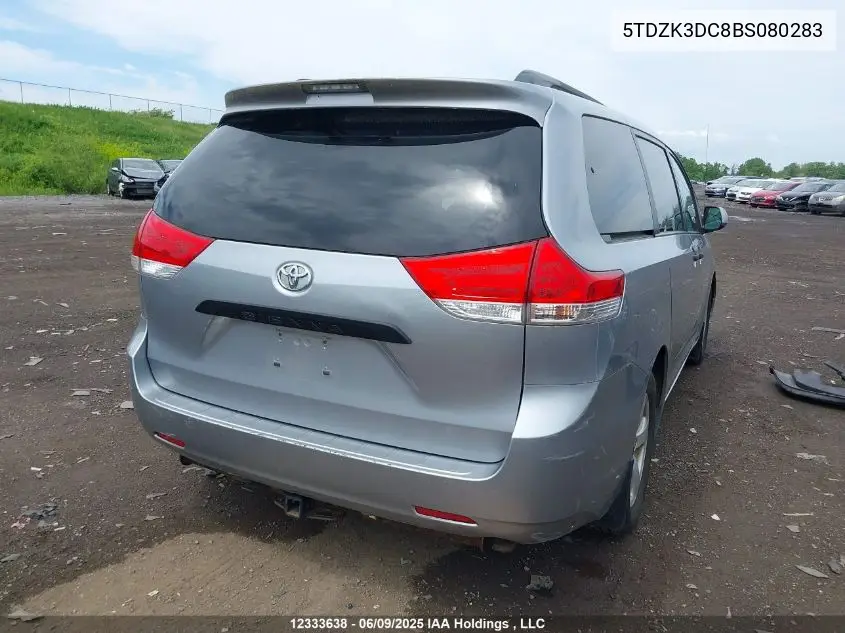 2008 Toyota Sienna VIN: 5TDZK3DC8BS080283 Lot: 12333638