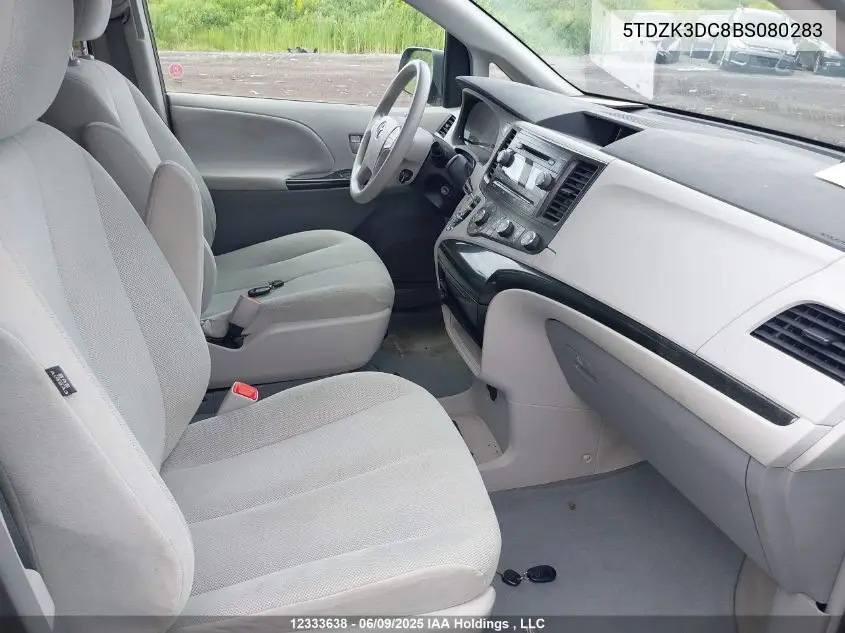 2008 Toyota Sienna VIN: 5TDZK3DC8BS080283 Lot: 12333638