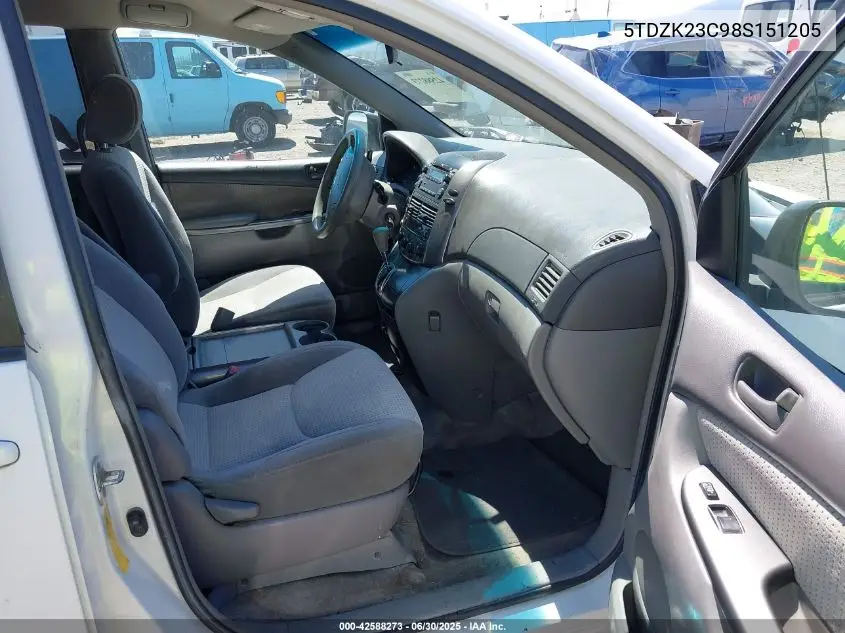 2008 Toyota Sienna Le VIN: 5TDZK23C98S151205 Lot: 42588273