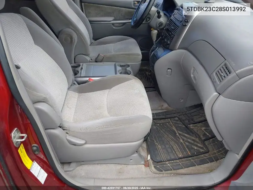 2008 Toyota Sienna Le VIN: 5TDBK23C28S013992 Lot: 42591757