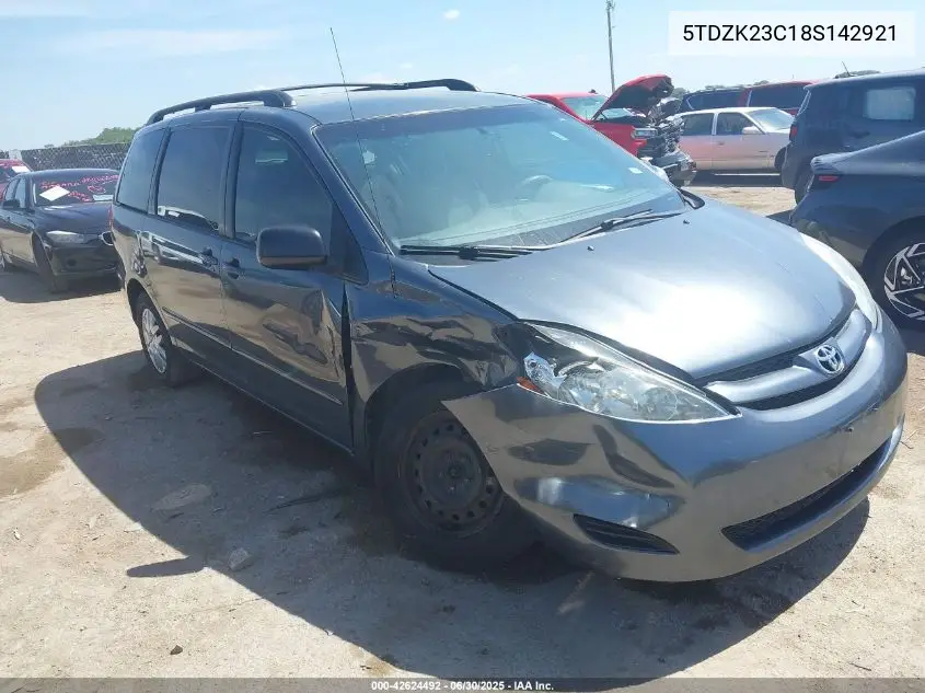 2008 Toyota Sienna Le VIN: 5TDZK23C18S142921 Lot: 42624492