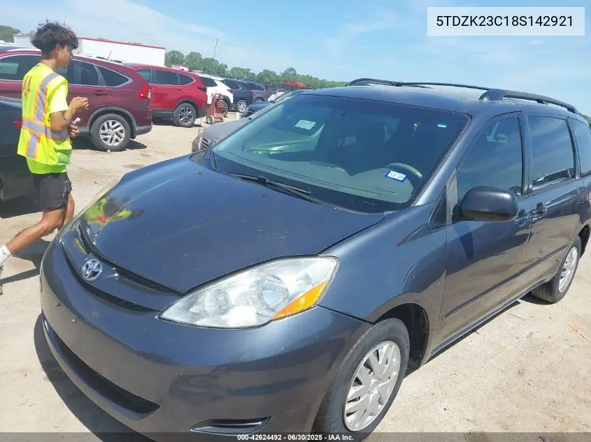 2008 Toyota Sienna Le VIN: 5TDZK23C18S142921 Lot: 42624492