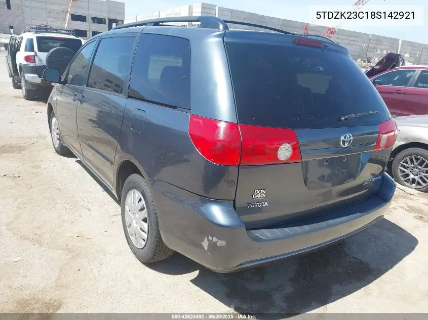 2008 Toyota Sienna Le VIN: 5TDZK23C18S142921 Lot: 42624492