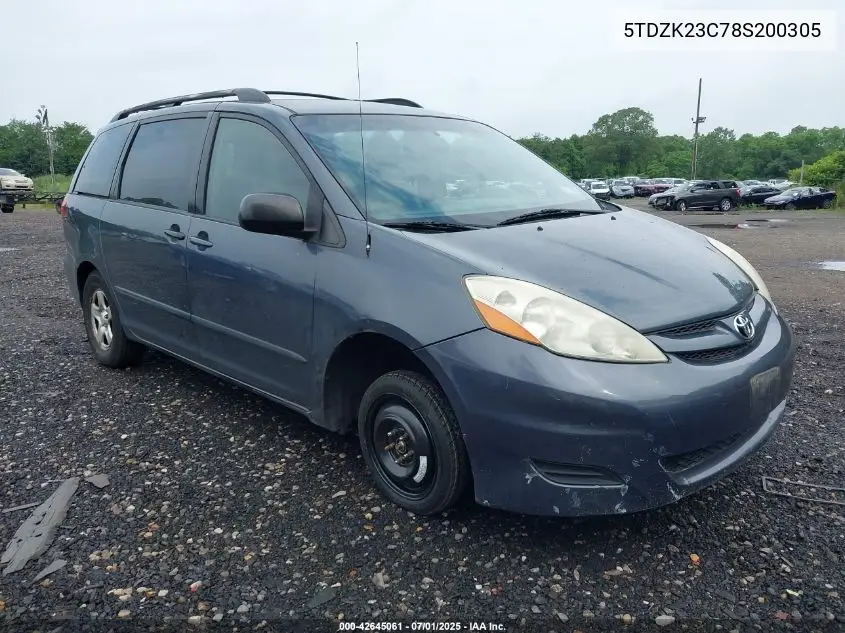 2008 Toyota Sienna Ce VIN: 5TDZK23C78S200305 Lot: 42645061