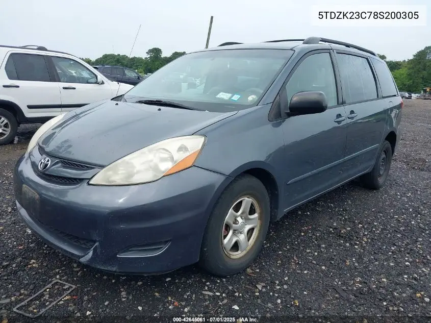 2008 Toyota Sienna Ce VIN: 5TDZK23C78S200305 Lot: 42645061