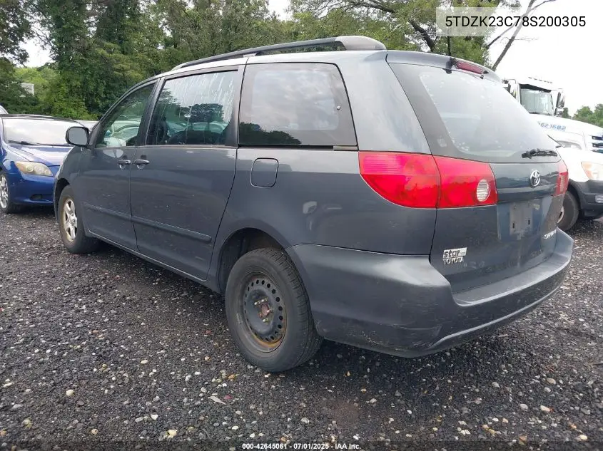 2008 Toyota Sienna Ce VIN: 5TDZK23C78S200305 Lot: 42645061