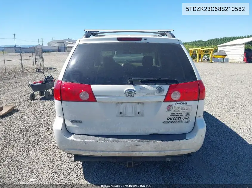 2008 Toyota Sienna Le VIN: 5TDZK23C68S210582 Lot: 42736440