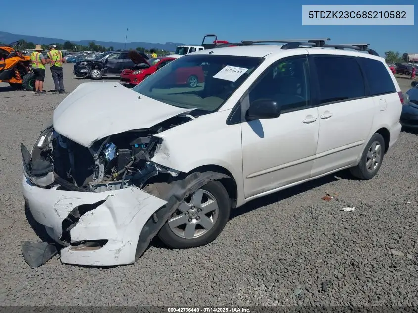 2008 Toyota Sienna Le VIN: 5TDZK23C68S210582 Lot: 42736440