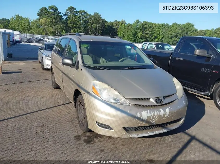 5tdzk23c98s106393 5TDZK23C98S106393 2008 Toyota Sienna Le