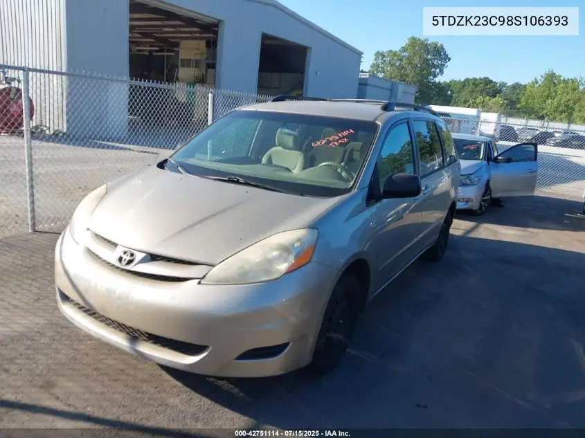 5tdzk23c98s106393 5TDZK23C98S106393 2008 Toyota Sienna Le