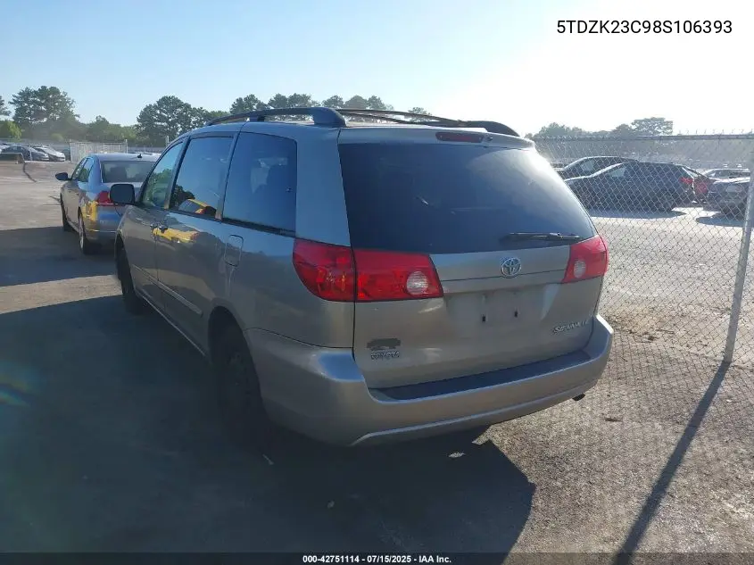 5tdzk23c98s106393 5TDZK23C98S106393 2008 Toyota Sienna Le
