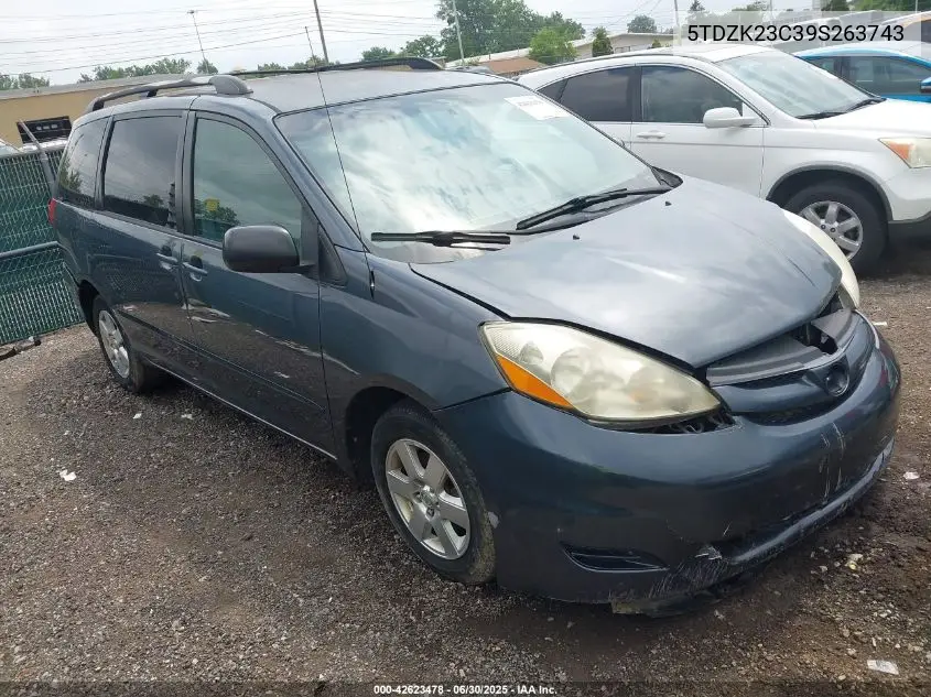 2009 Toyota Sienna Le VIN: 5TDZK23C39S263743 Lot: 42623478