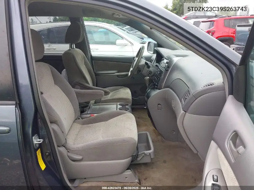 2009 Toyota Sienna Le VIN: 5TDZK23C39S263743 Lot: 42623478