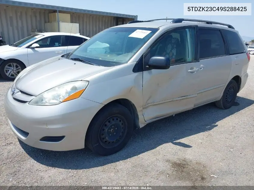 2009 Toyota Sienna Le VIN: 5TDZK23C49S288425 Lot: 42725483