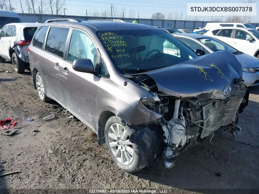 2011 Toyota Sienna Le VIN: 5TDJK3DCXBS007378 Lot: 12270692