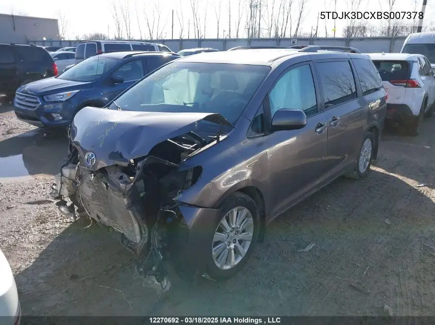 2011 Toyota Sienna Le VIN: 5TDJK3DCXBS007378 Lot: 12270692