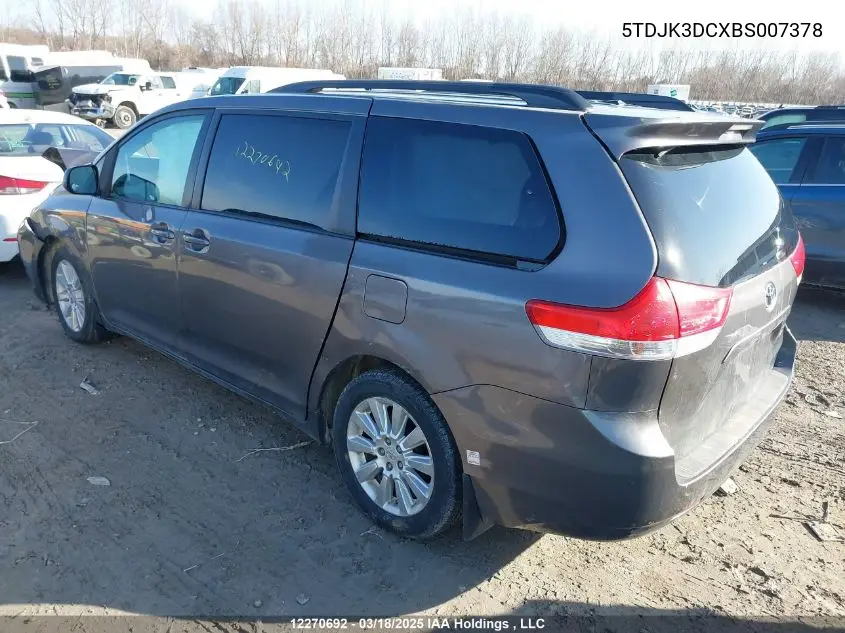 2011 Toyota Sienna Le VIN: 5TDJK3DCXBS007378 Lot: 12270692