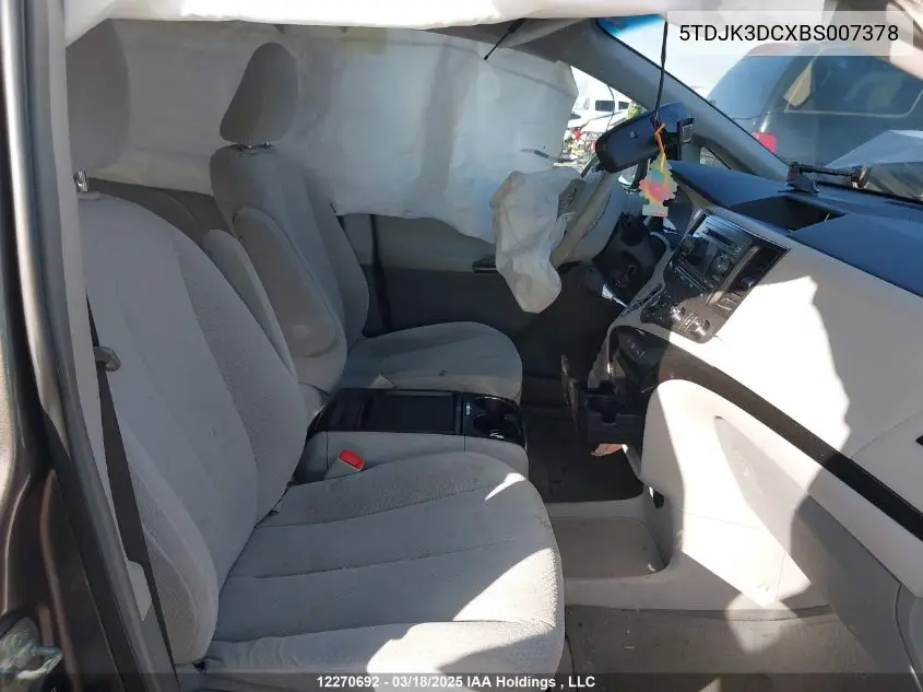 2011 Toyota Sienna Le VIN: 5TDJK3DCXBS007378 Lot: 12270692