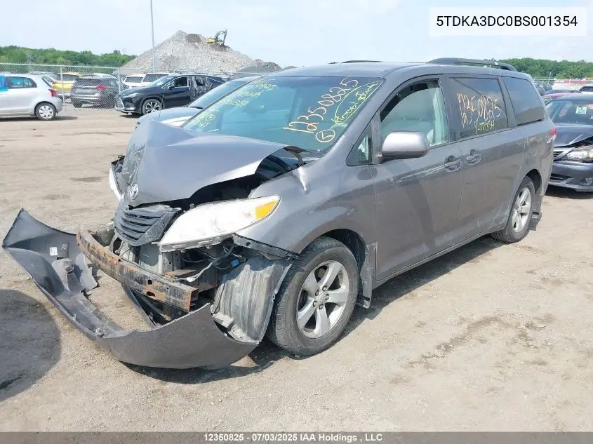2011 Toyota Sienna Le 7 Passenger VIN: 5TDKA3DC0BS001354 Lot: 12350825